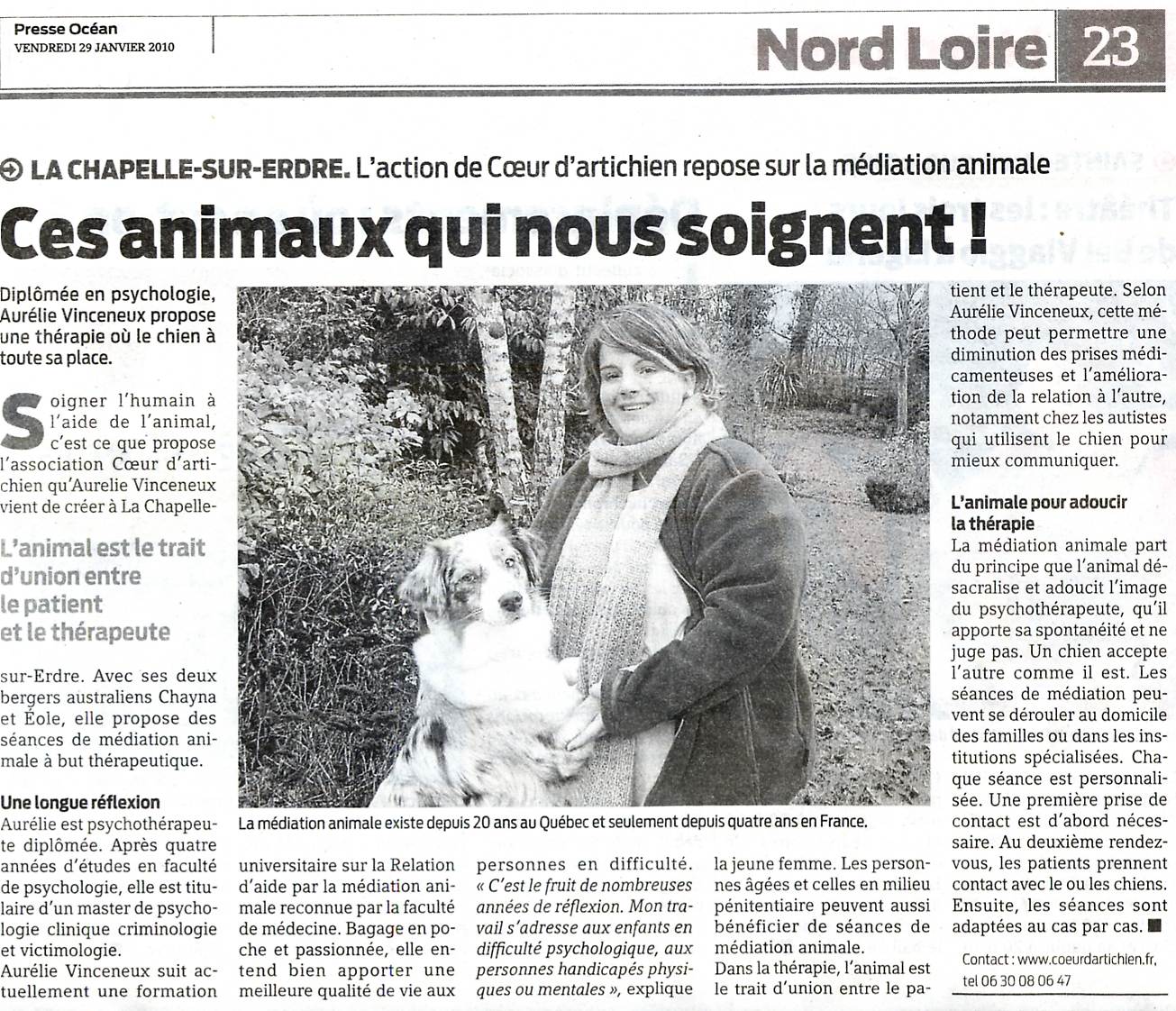 presse océan du 29 Janvier 2010